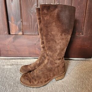 Ugg Broome Calf High Brown Suede Leather Wool Lined Sherpa Zip Boots 5518, 8.5